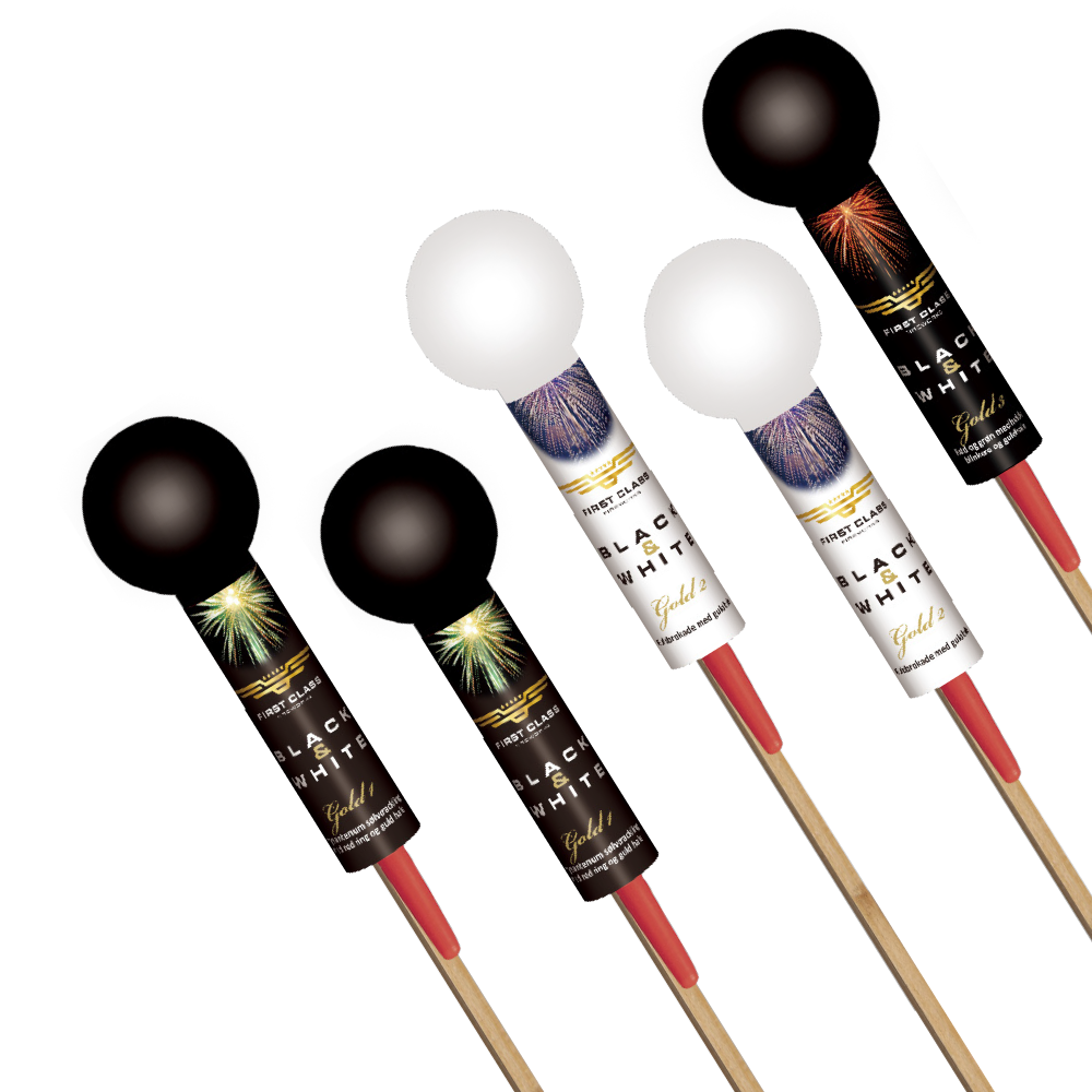 (No.20) Gold 5 pcs 2" ball rockets
