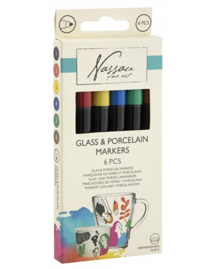 Tusser til porcelæn og glas 6 stk