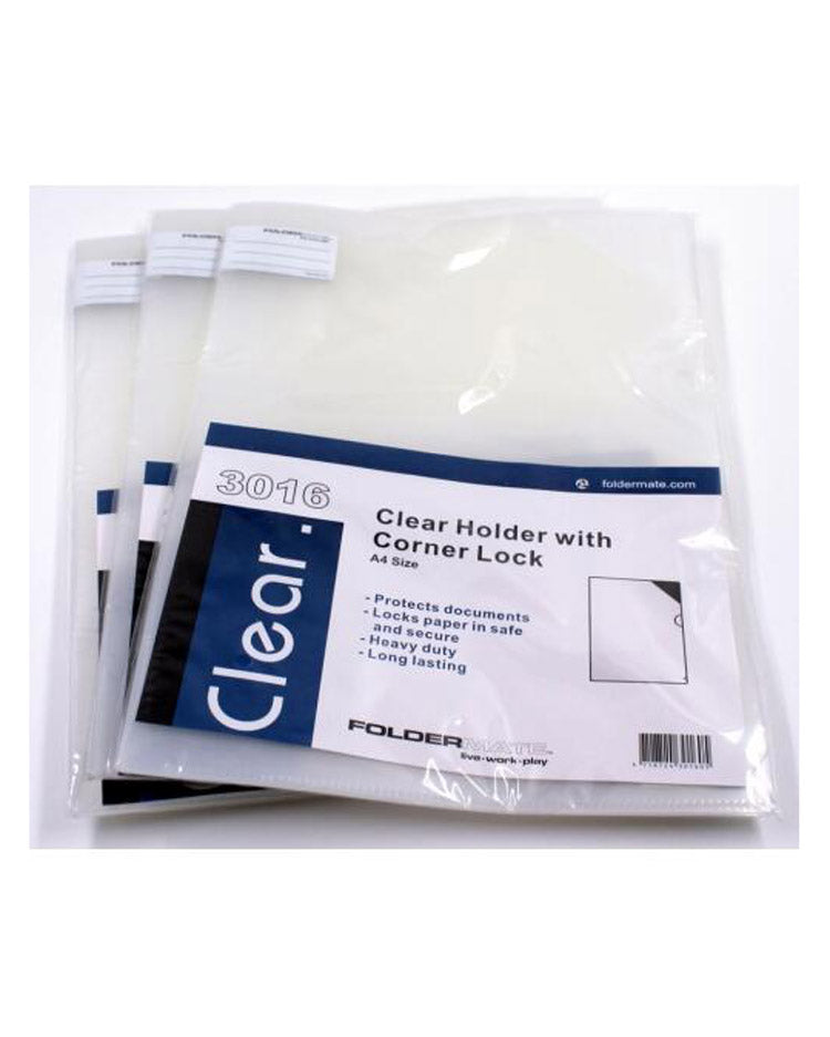 Charteque A4 clear med lås 5 pak