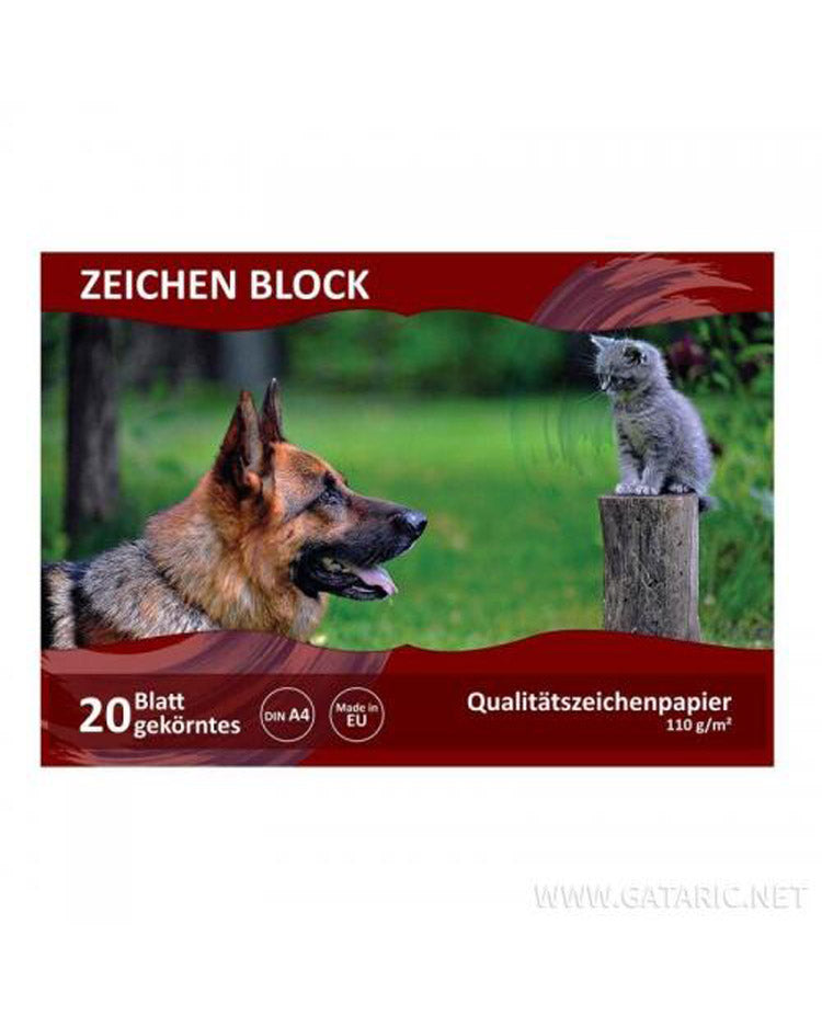 Watercolor pad A4 110g 20 sheets - Dog & Cat