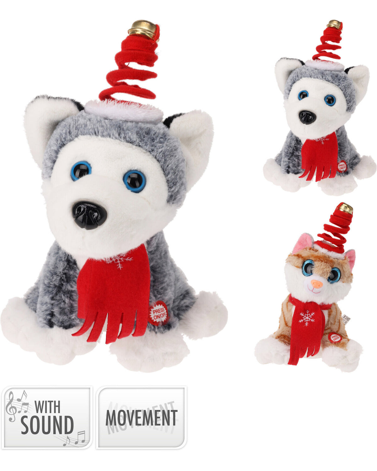 Plys hund 24x17.5x17,5 cm Jule design 1 stk
