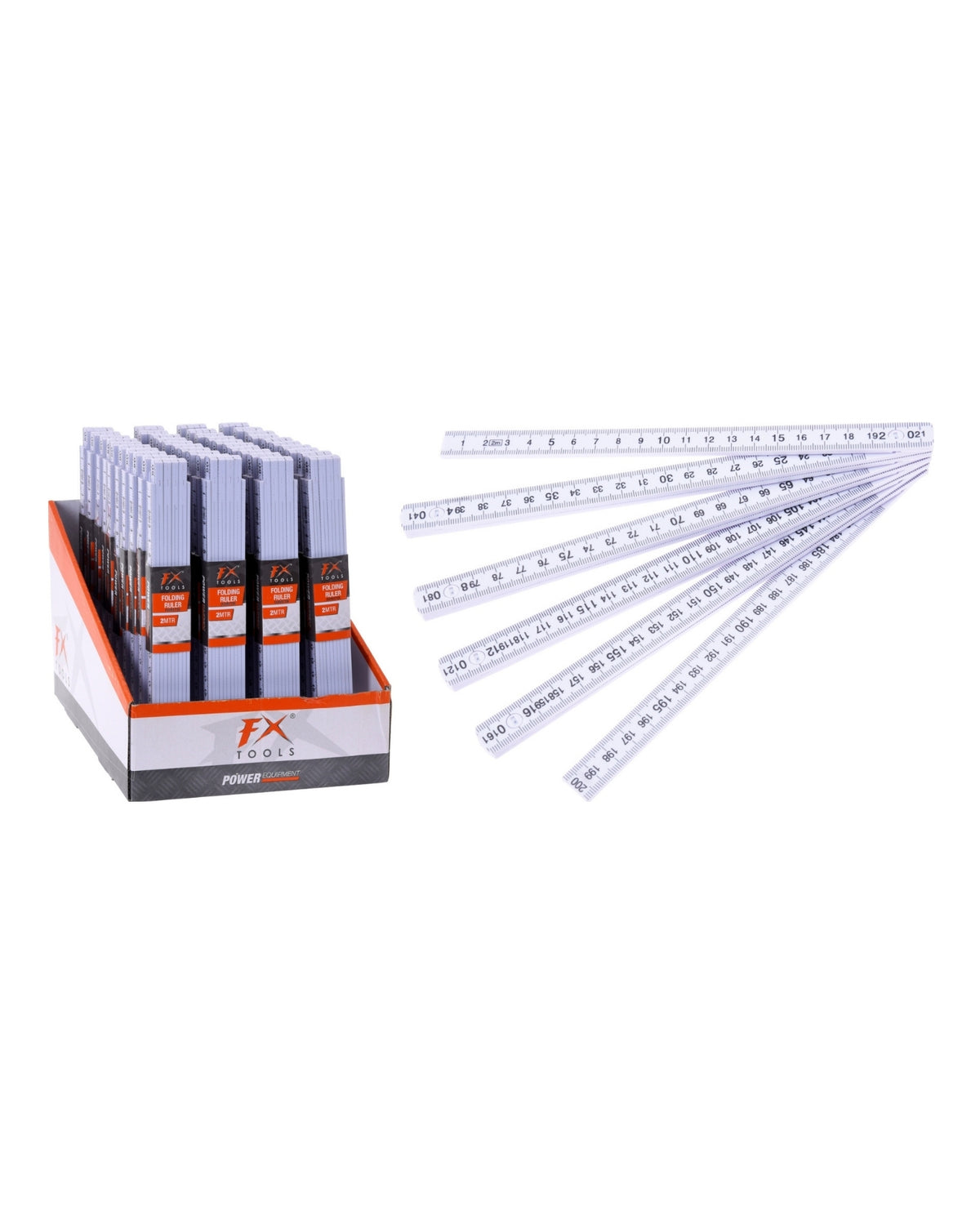 Tommestok 2 meter - hvid plast