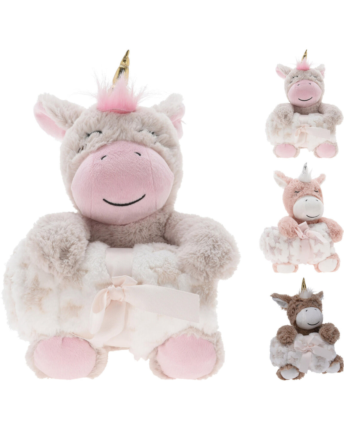 Unicorn plush 25cm with blanket 1pc