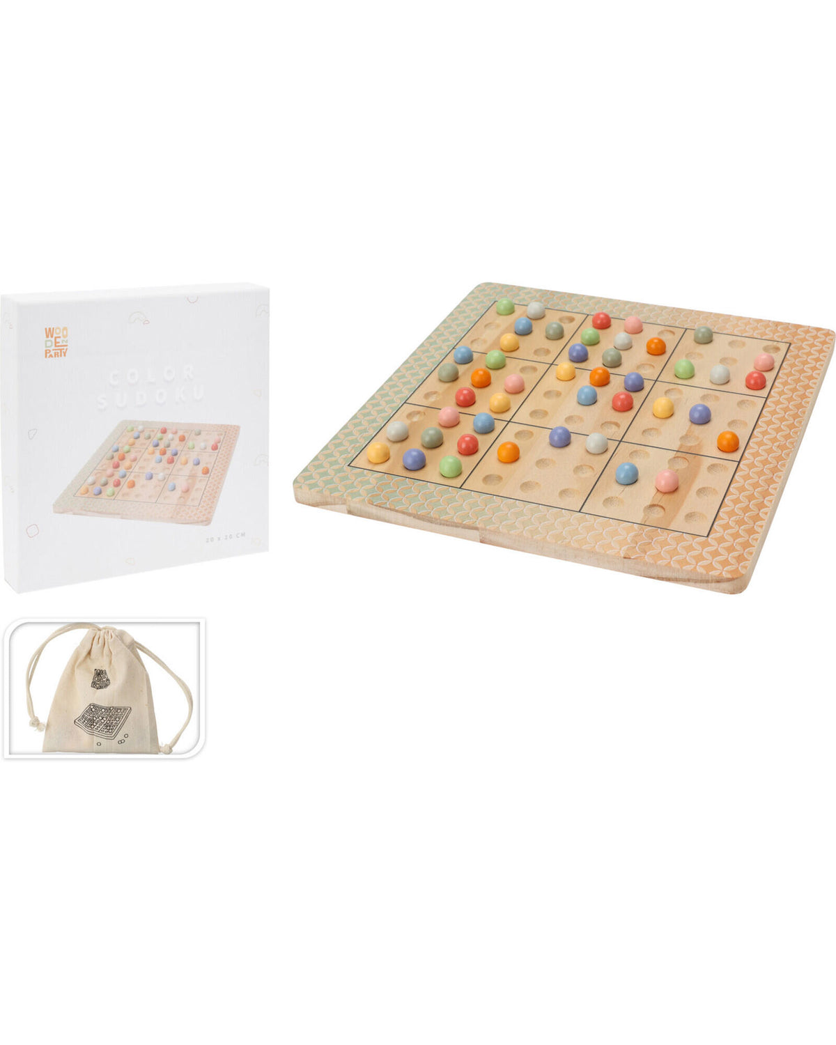 Sudoku board game made of wood