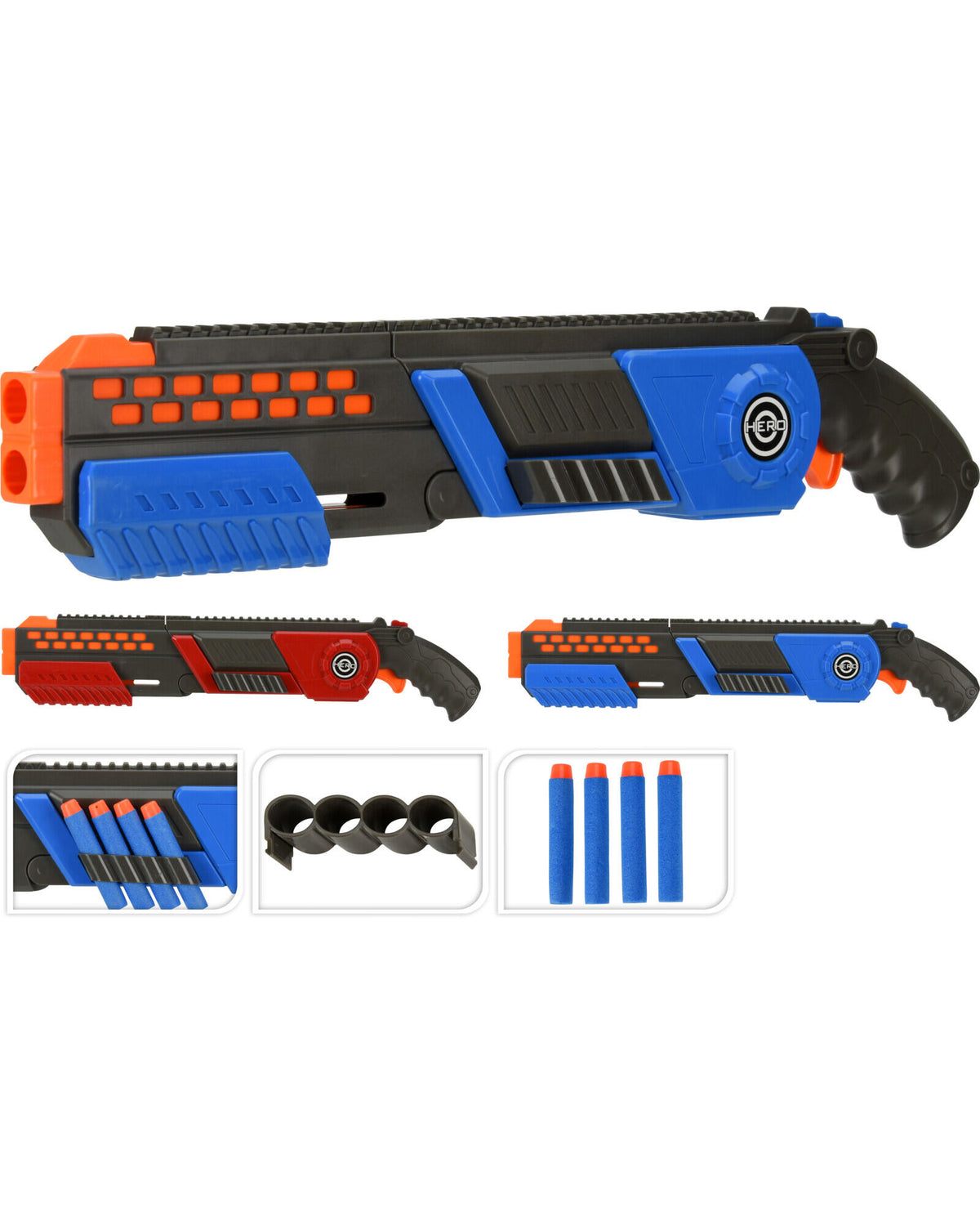 Pump gun 475mm with foam darts
