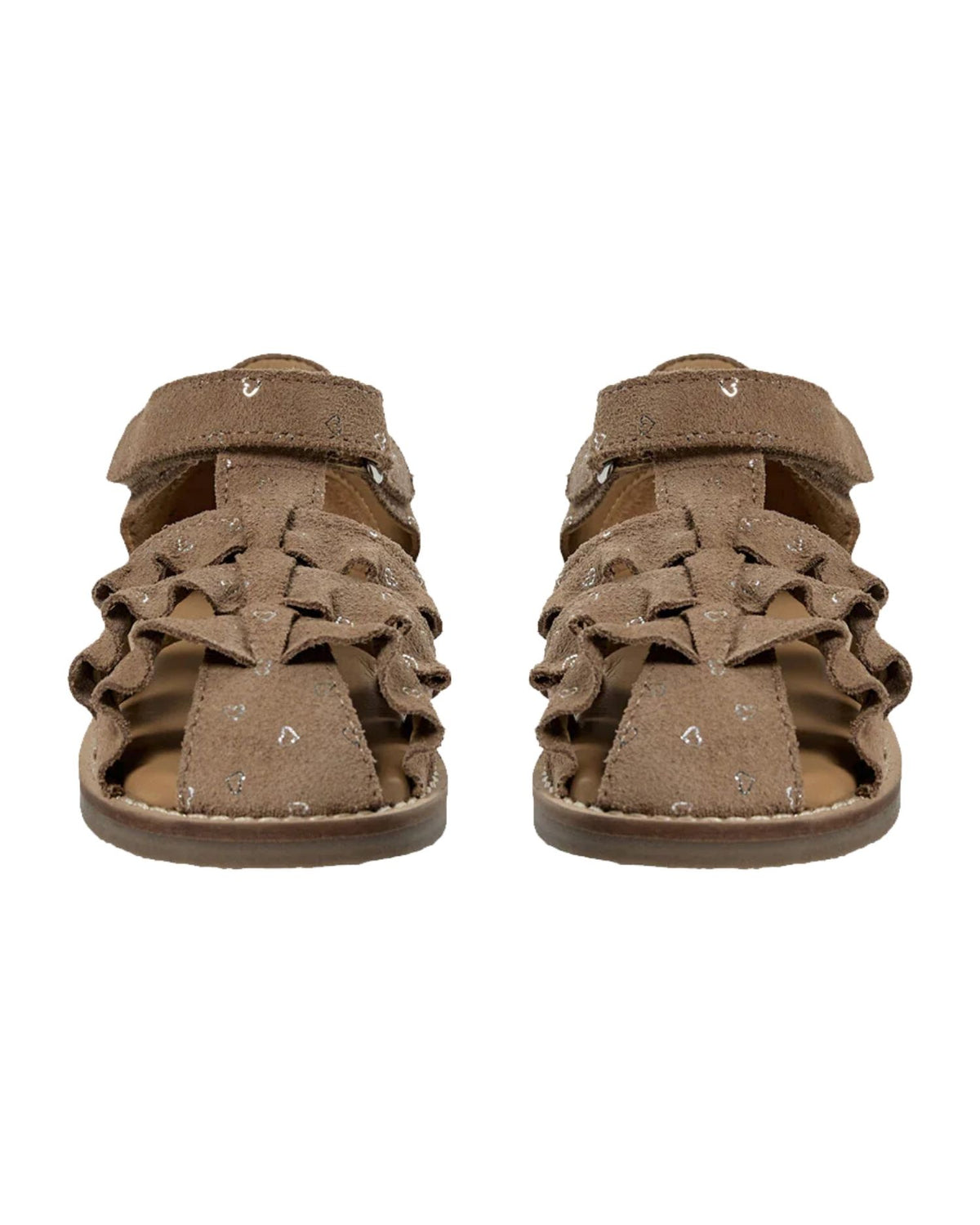 Brun Sofie Schnoor flæse sandal - sølv hjerter - P251807-7016