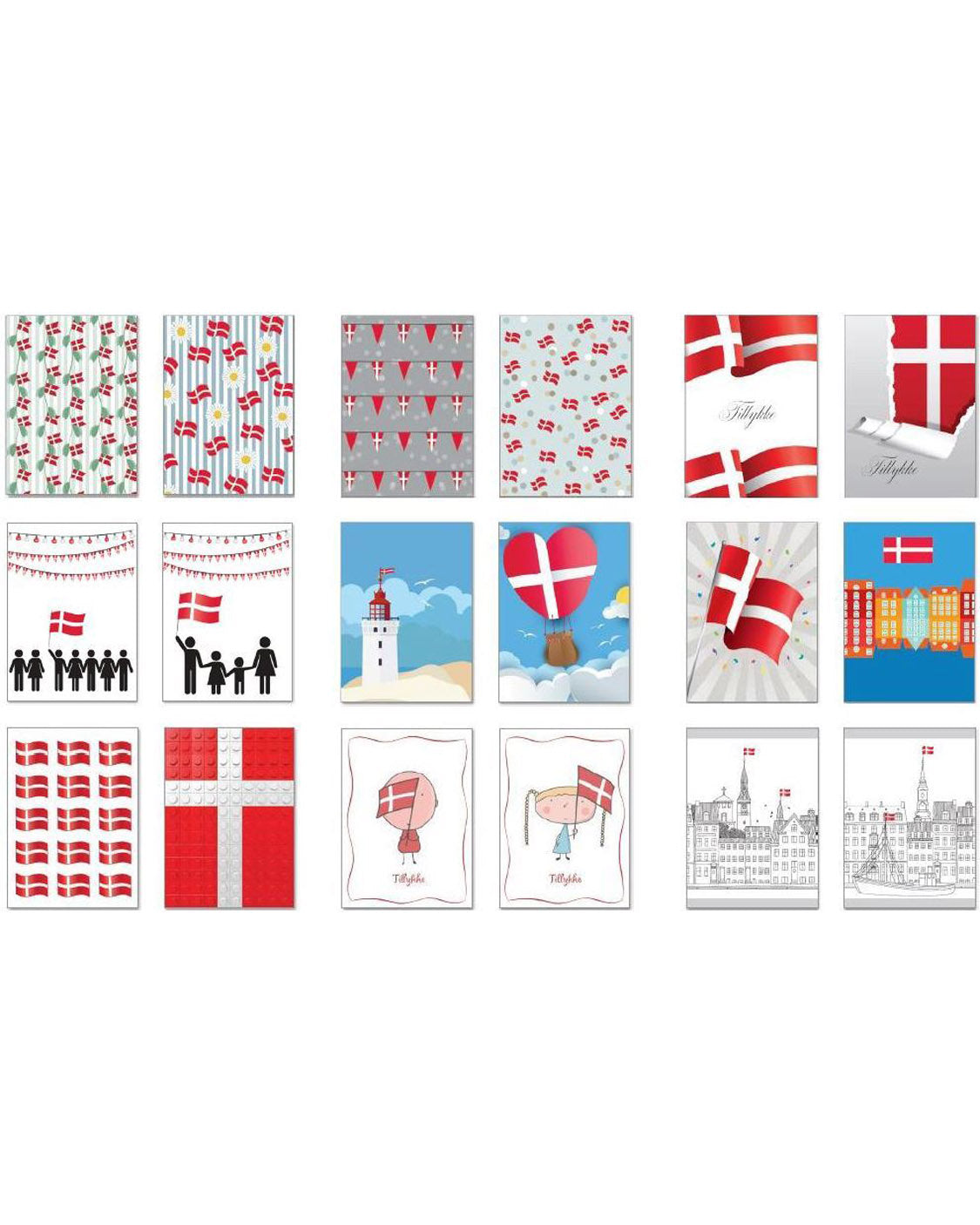 Cards 4 doubles with envelope and flag motif