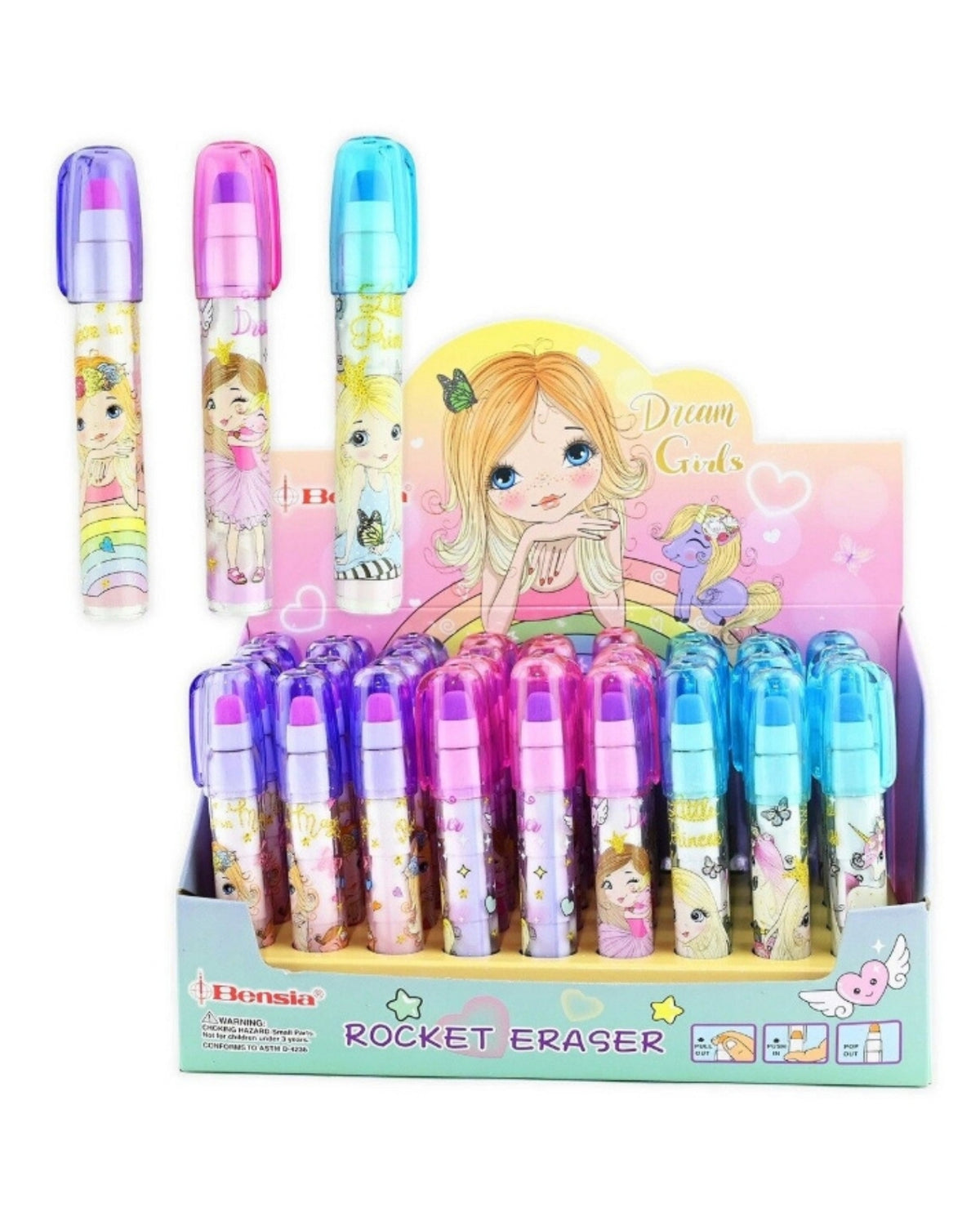 Eraser Rocket Princess 13cm choose between 3 colors