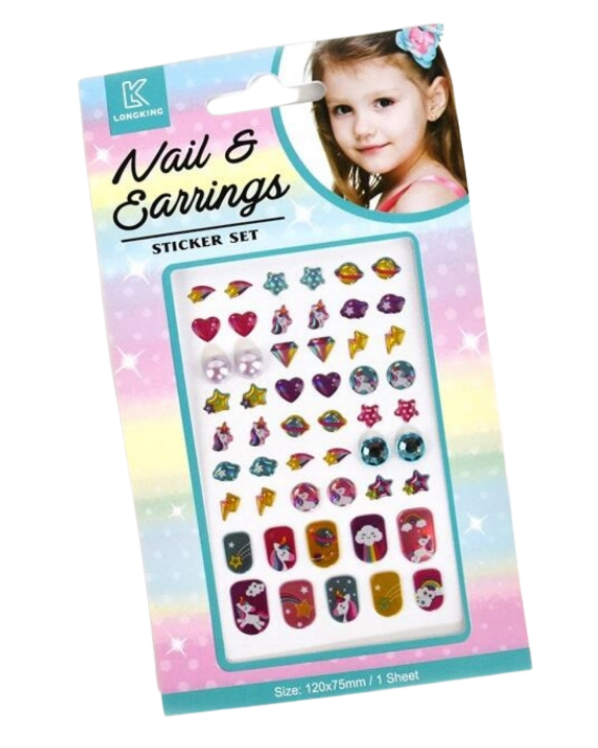 Stick ons unicorn 52pcs - for ears and nails
