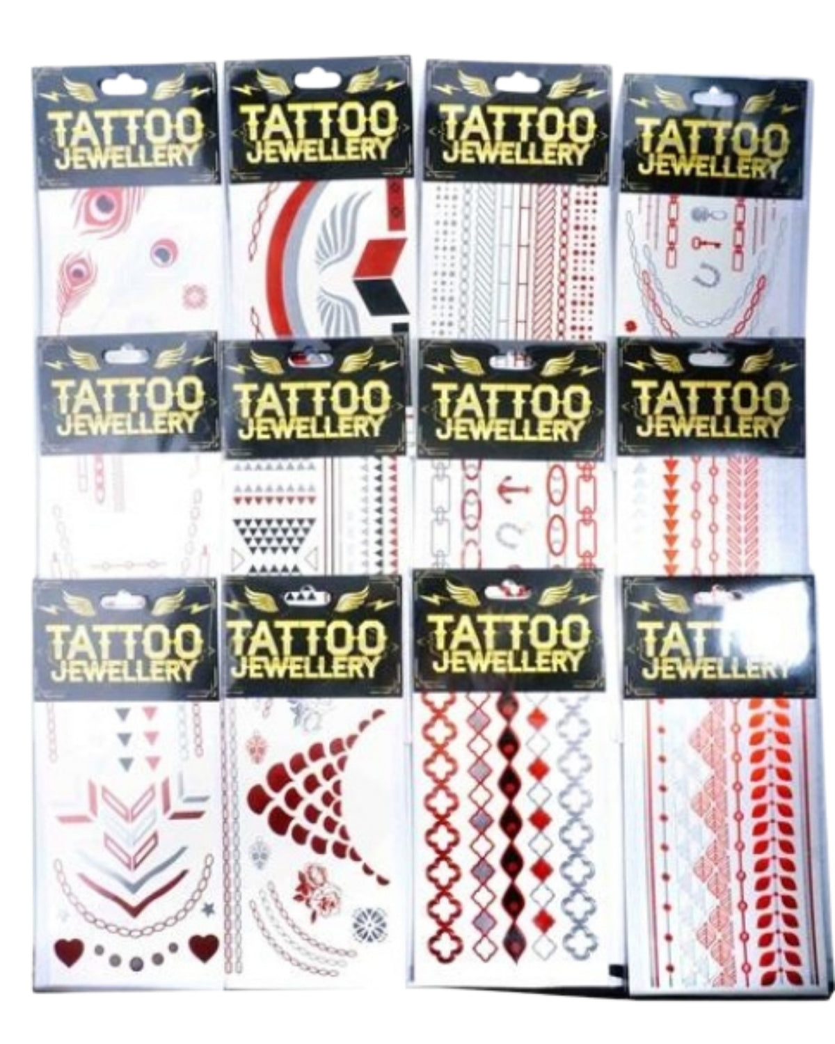 Tattoo jewelry metallic 23.5cm 12ass