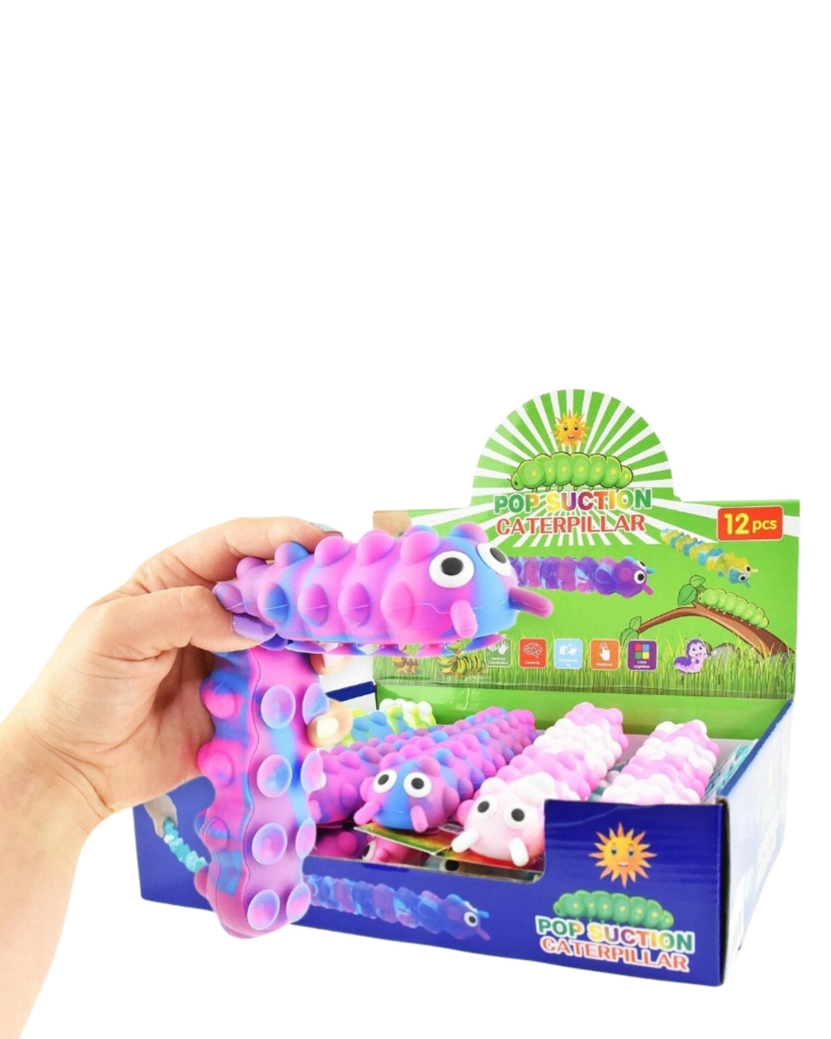 Caterpillar with pop and suction cups 26cm 1 pc.