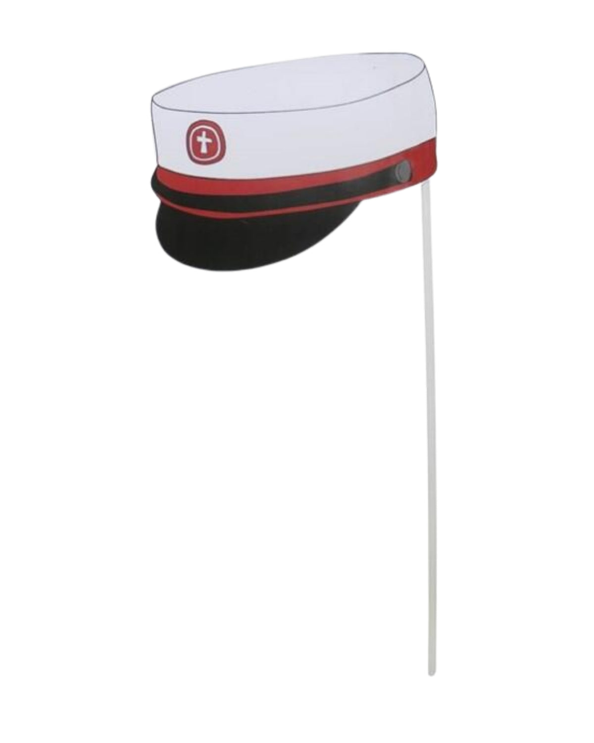 Student hat on paper stick 10 pcs. red hat