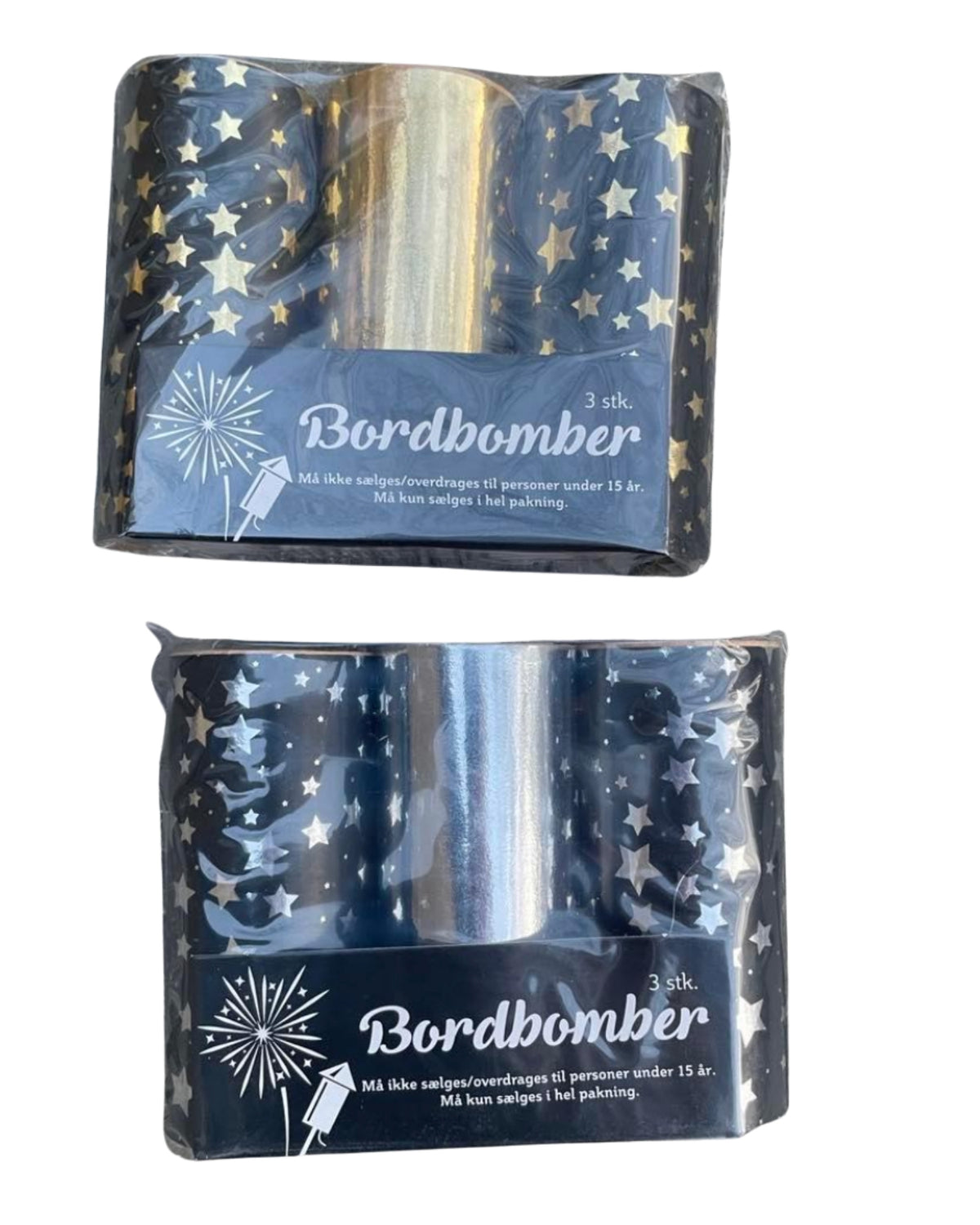 Bordbombe 10 cm 3 stk. Stjernemotiv