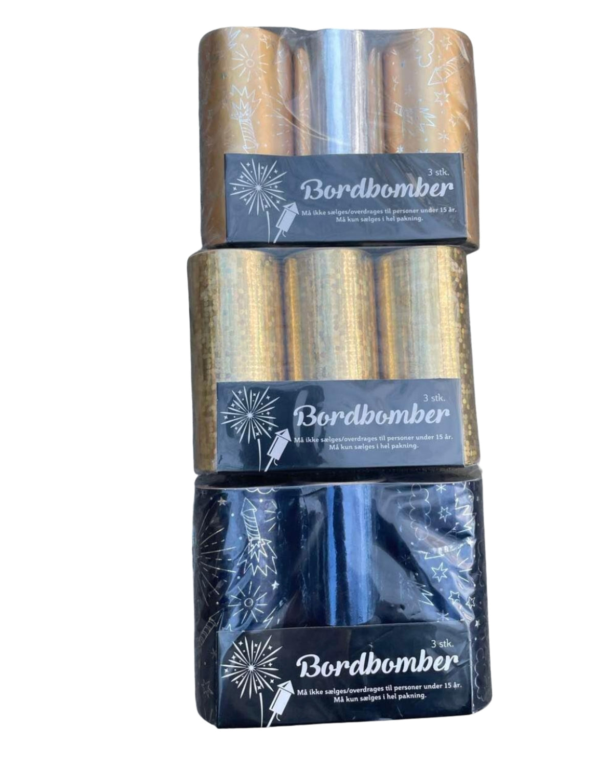 Bordbombe 10 cm 3 stk. Raketmotiv