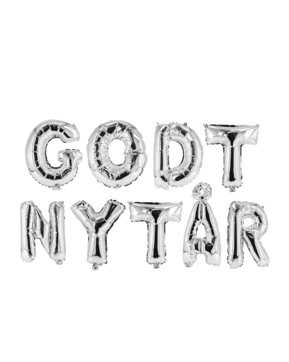 FOIL BALLOONS, HAPPY NEW YEAR - SILVER - 35 CM - PET FOIL - 1 SET