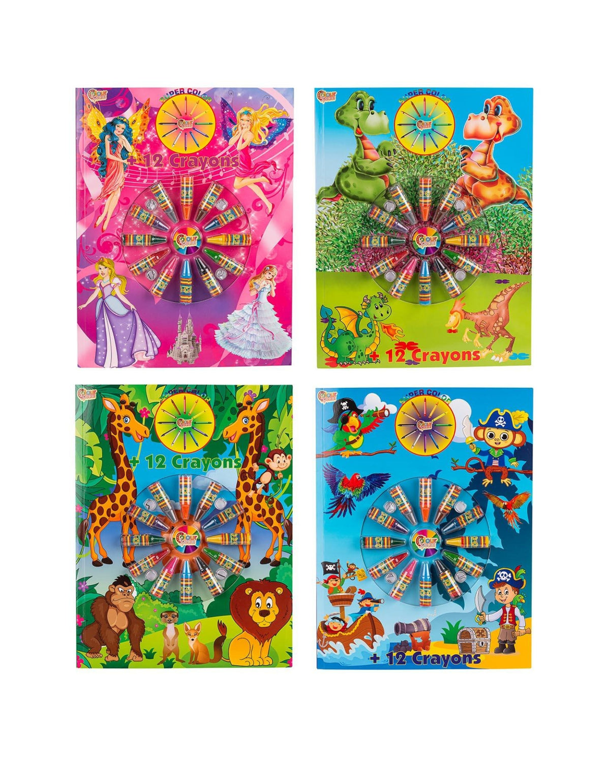 Coloring book 24 pages with 12 colors 1 pc.