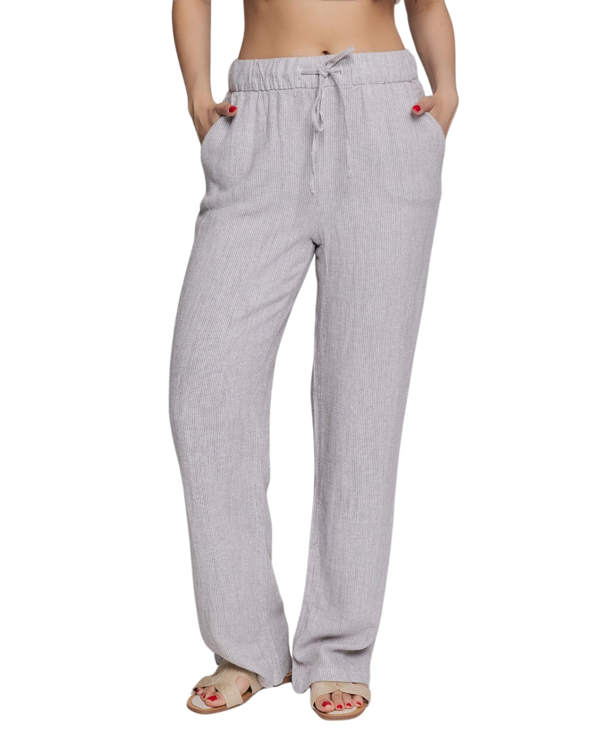 Sand - Moon Rock - Snow White - Vero Moda - Trousers - Stripes - 10308441