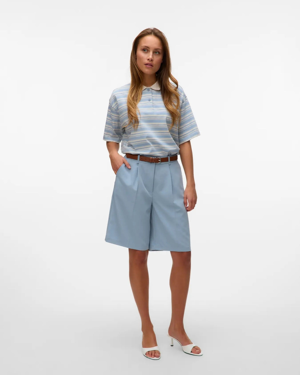 Blå - Dusty Blue - Vero Moda - Bukser - 10325303