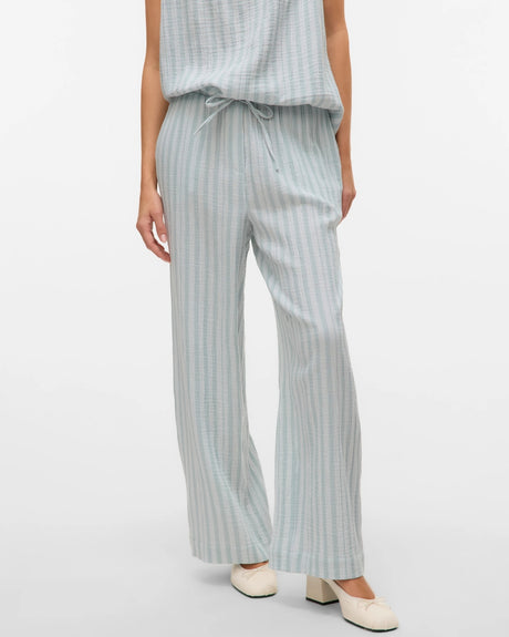 Grøn - Gray Mist - Vero Moda - Bukser - Striber - 10325865