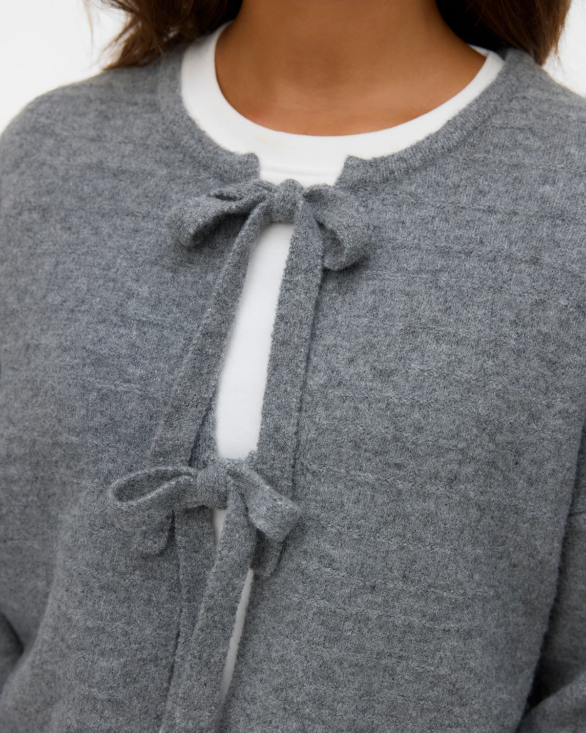 Grå - Medium Grey Melange - Vero moda - Strik Cardigan - 10331427