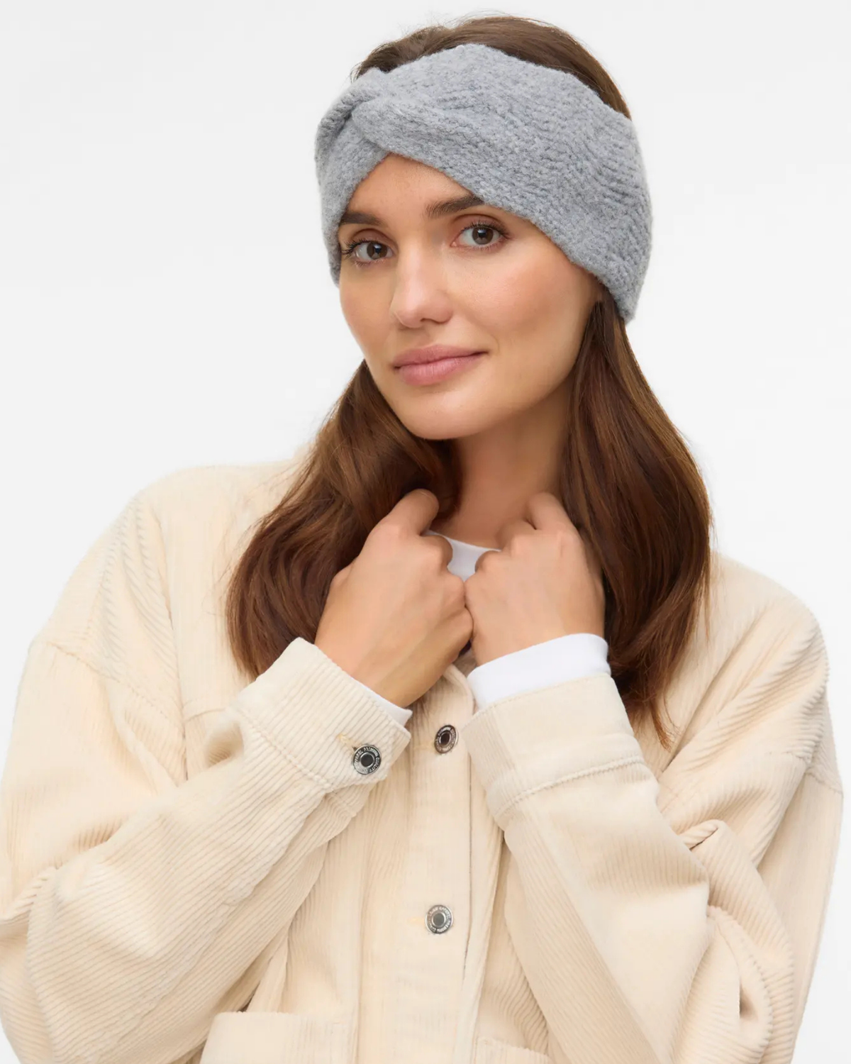 Grå - Light Grey Melange - Vero Moda - Strik pandebånd - 10332298