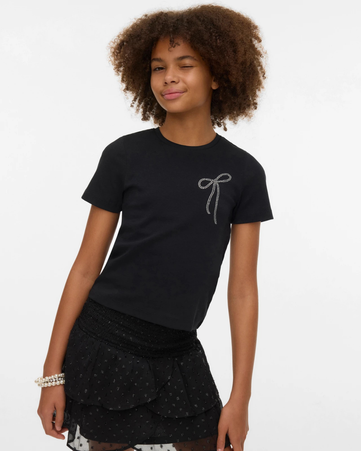 Sort - Black/Bow - Vero Moda - T-shirt - 10341489