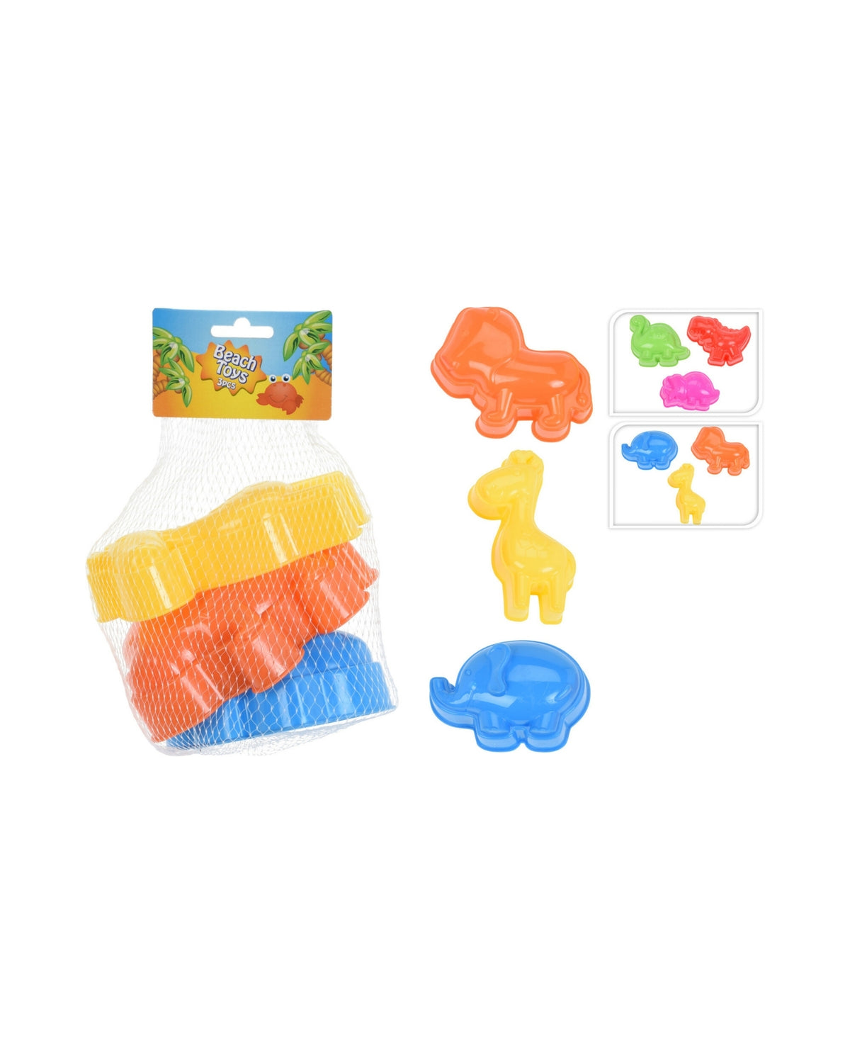 Plastic sand molds 3 pcs