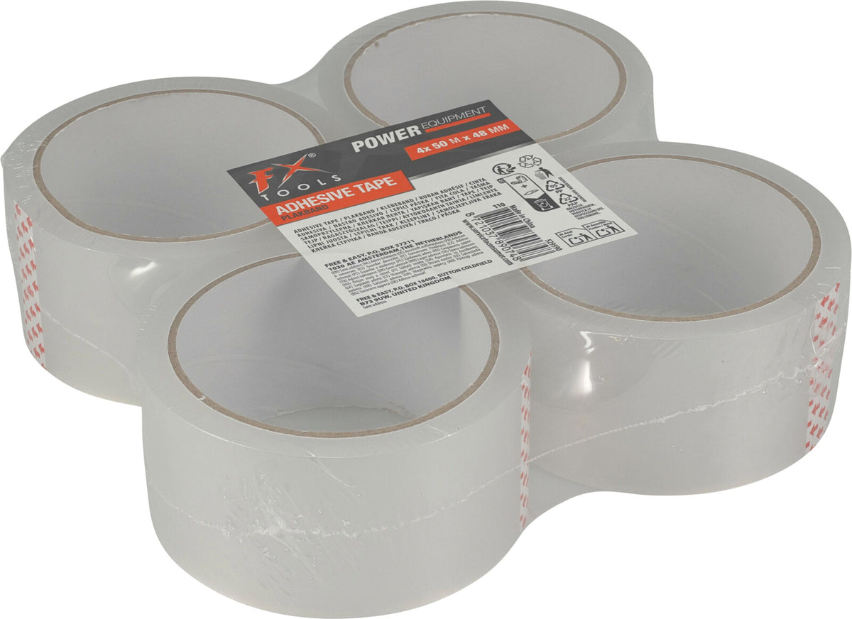 Transparent Tape - Klar pakketape – Sæt med 4 stk.