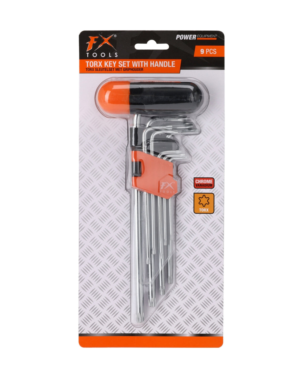 Torx L-form nøglesæt – 9 dele – CrV stål