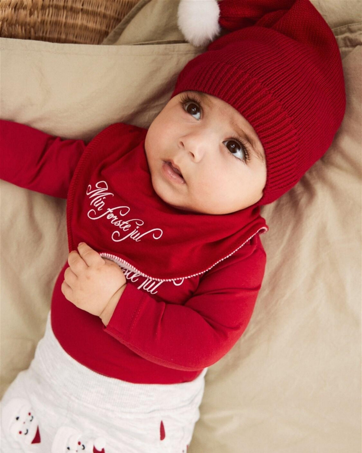 Rød - jester red - name it - baby strik nissehue - 13196940
