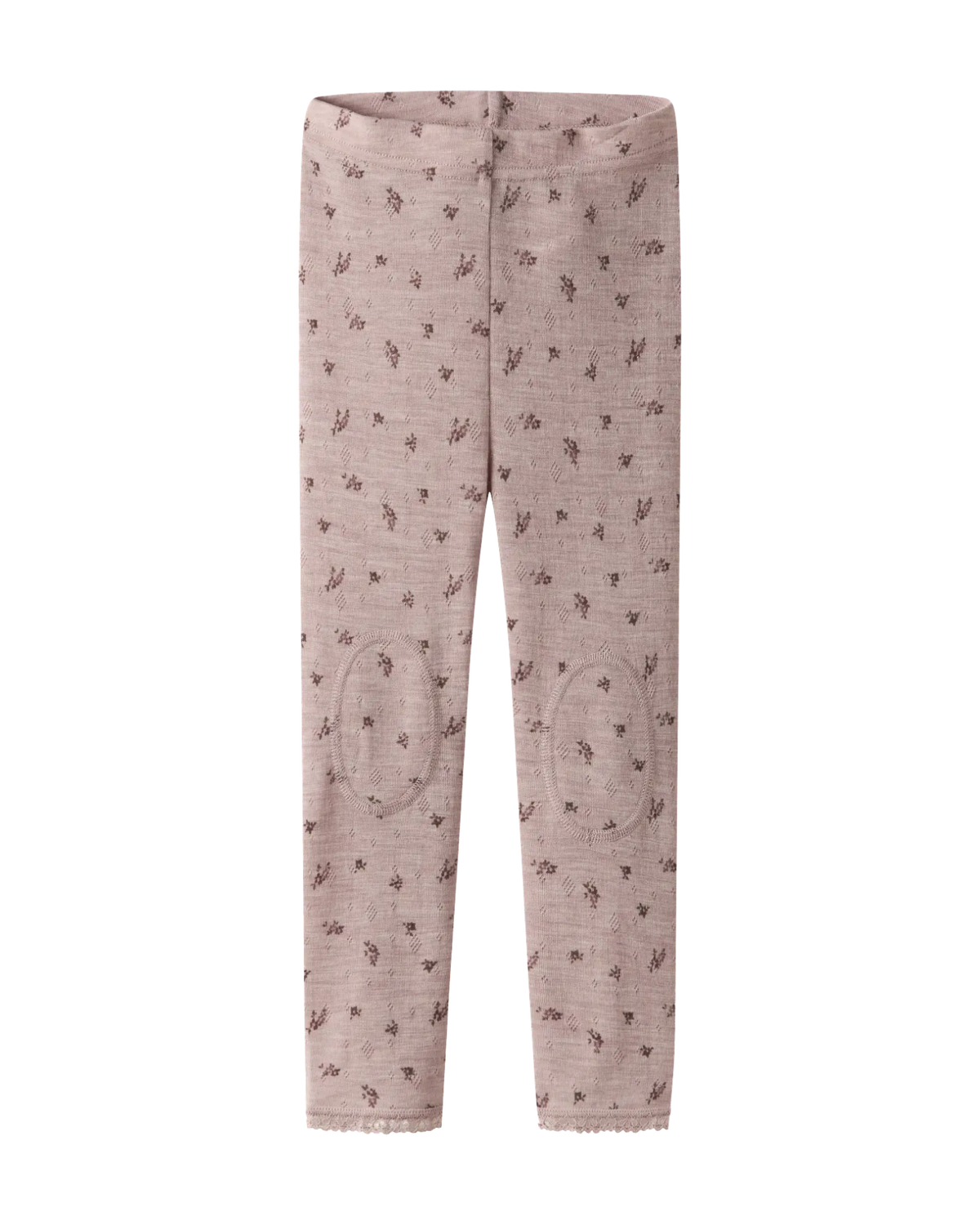 Lyserød - Shadow Gray - Name it - Uld leggings - Blomster - 13228434