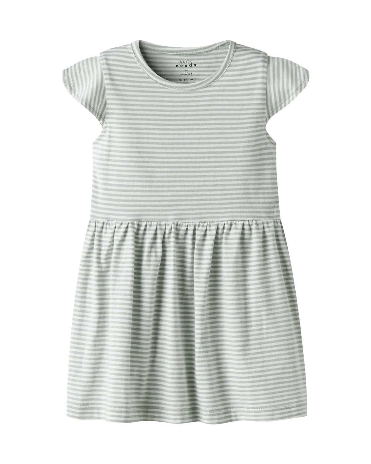 Lysegrøn / Hvid - Aqua Gray / Bright White - Name it - Kjole - Strippet - 13230226