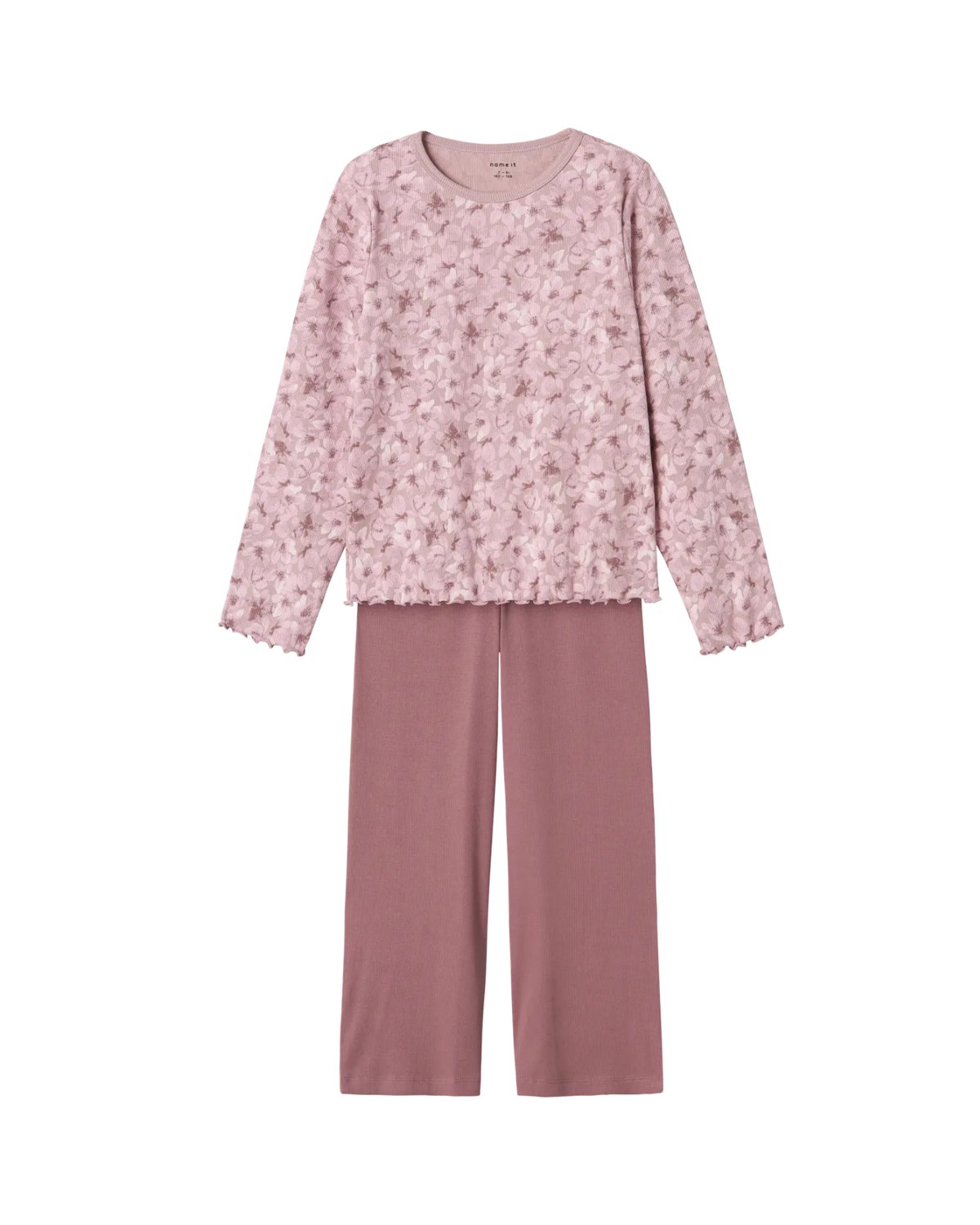 Lilla - Mauve Shadows - Name it - rib Nattøjssæt - blomster - 13231045