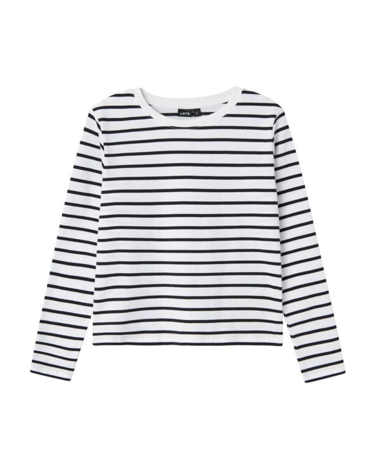 Hvid/sort - Mocha Meringue - Name it - langærmet bluse - 13231944