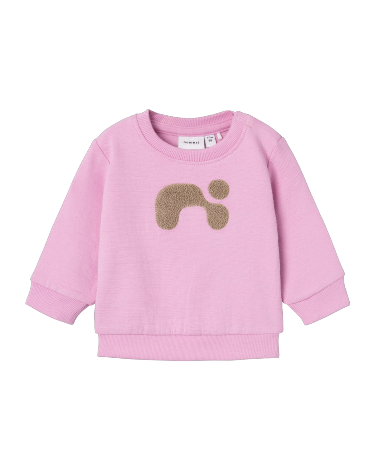Lyserød - Pastel Pink - Name it - sweatshirt - logo - 13234477