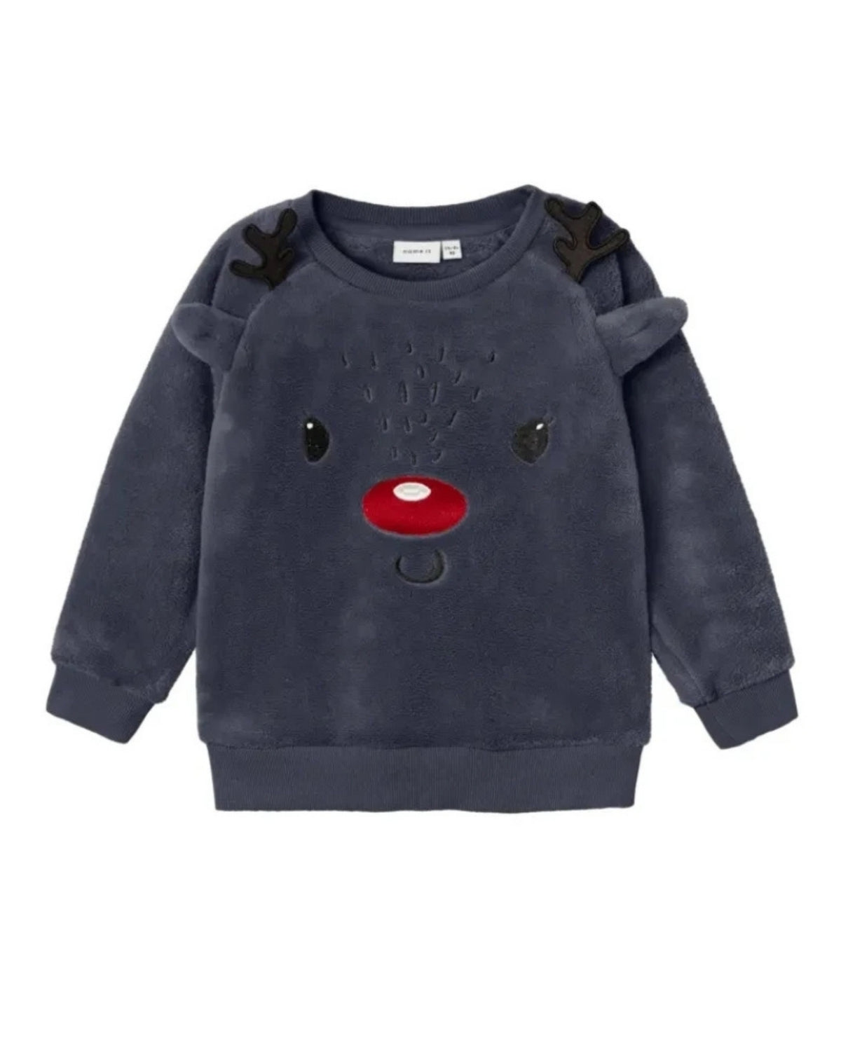 Navy - Dark Sapphire - Name it - Teddy - sweatshirt - rensdyr - 13234746