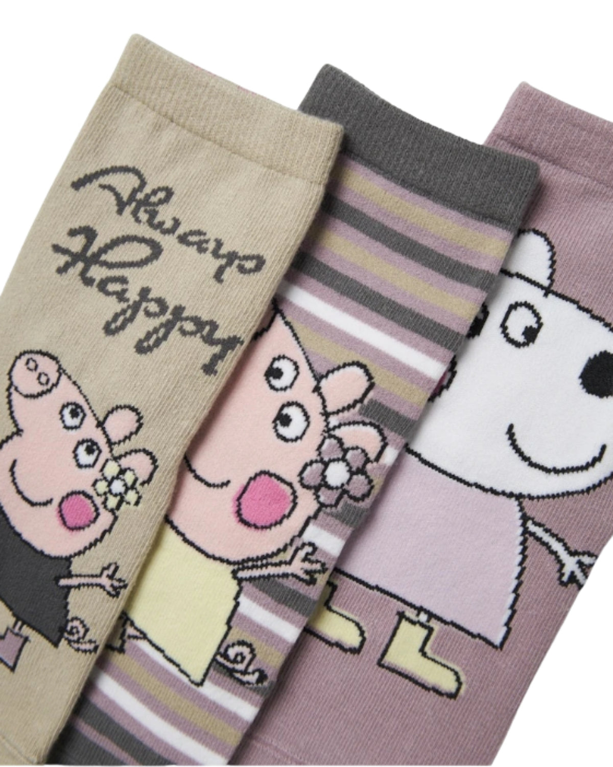 Lilla/Sand - 3pak - Elderberry - Name it - Strømper - Peppa Pig - Gurli Gris - 13238207
