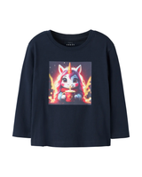 Dark Blue - Navy Blazer/Hot Cocoa - Name it - blouse - unicorn - 13238407