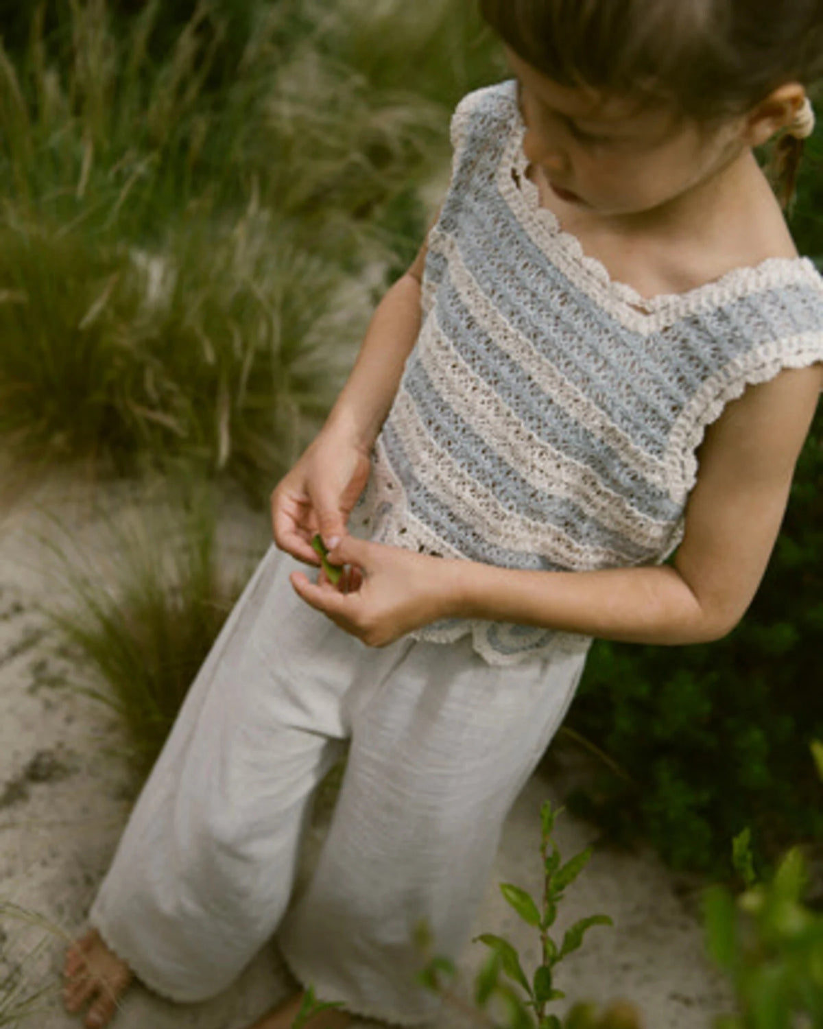 Sand - Vapor Blue - Lil'Atelier - Vest - Stripes - 13240776