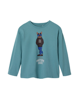 Blå - Mineral blue - Name it - T-shirt - "Awesome dude" - 13242434