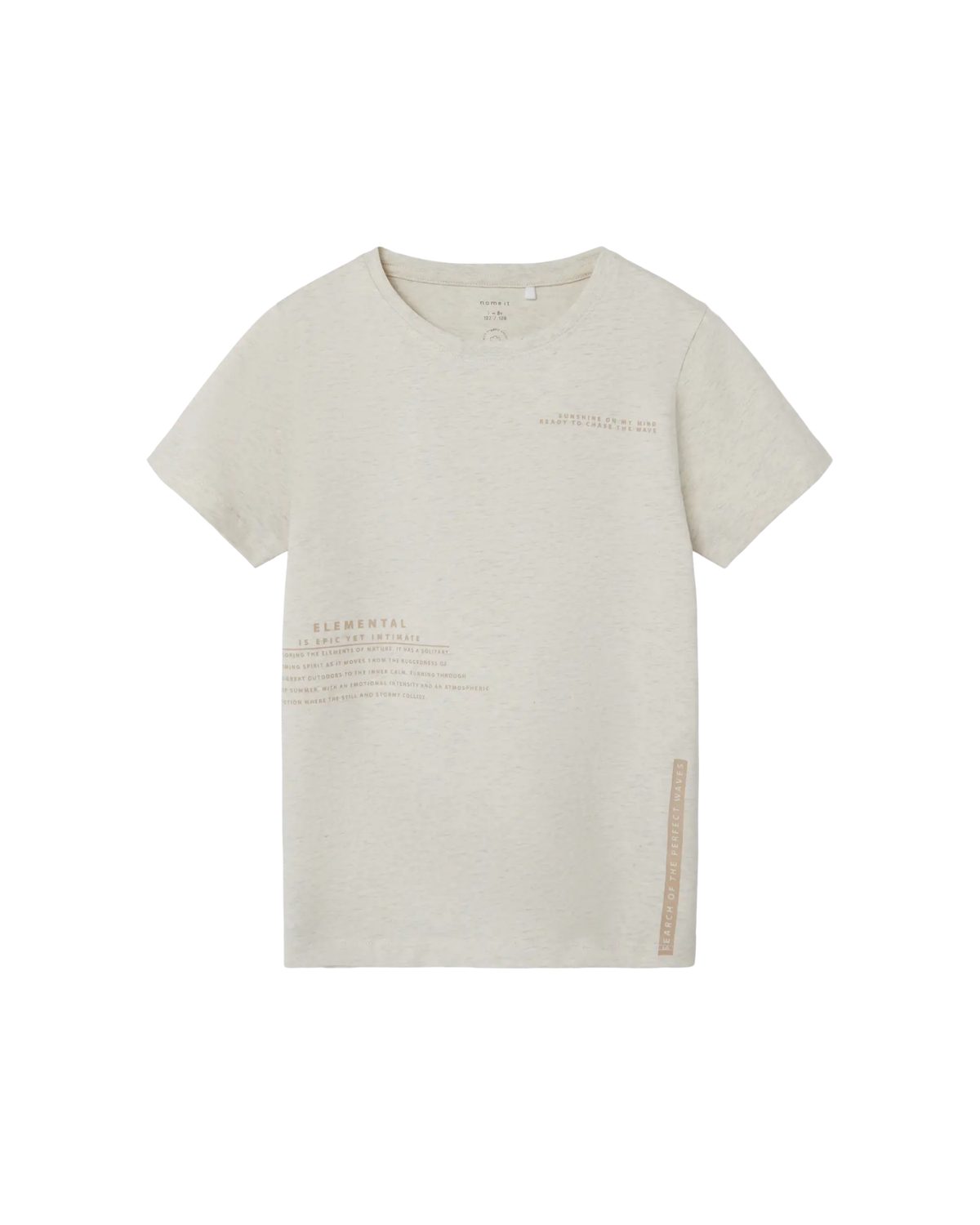 Grå - Peyote Melange - Name it - T-shirt - 13242437