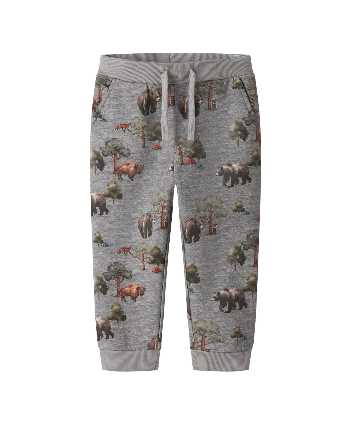 Grå - grey malange - Name it - bukser - dyr - 13247939