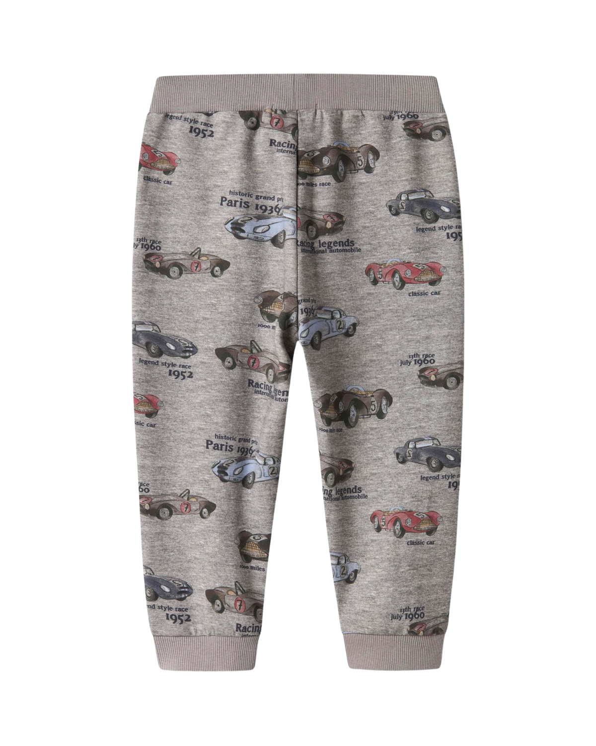 Grå - Grey Melange - Name it - Joggingbukser - Racerbiler - 13249275
