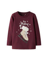 Rød - Burgundy - Name it - Bluse - Skøjte - 13250222