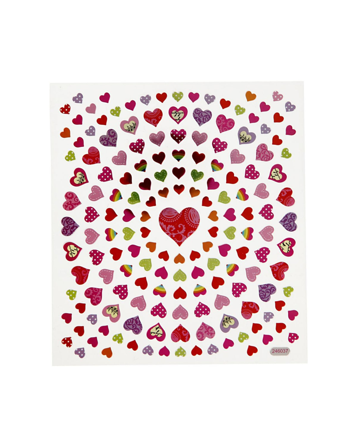 Stickers 1 Sheet - small hearts 15x16.5 cm