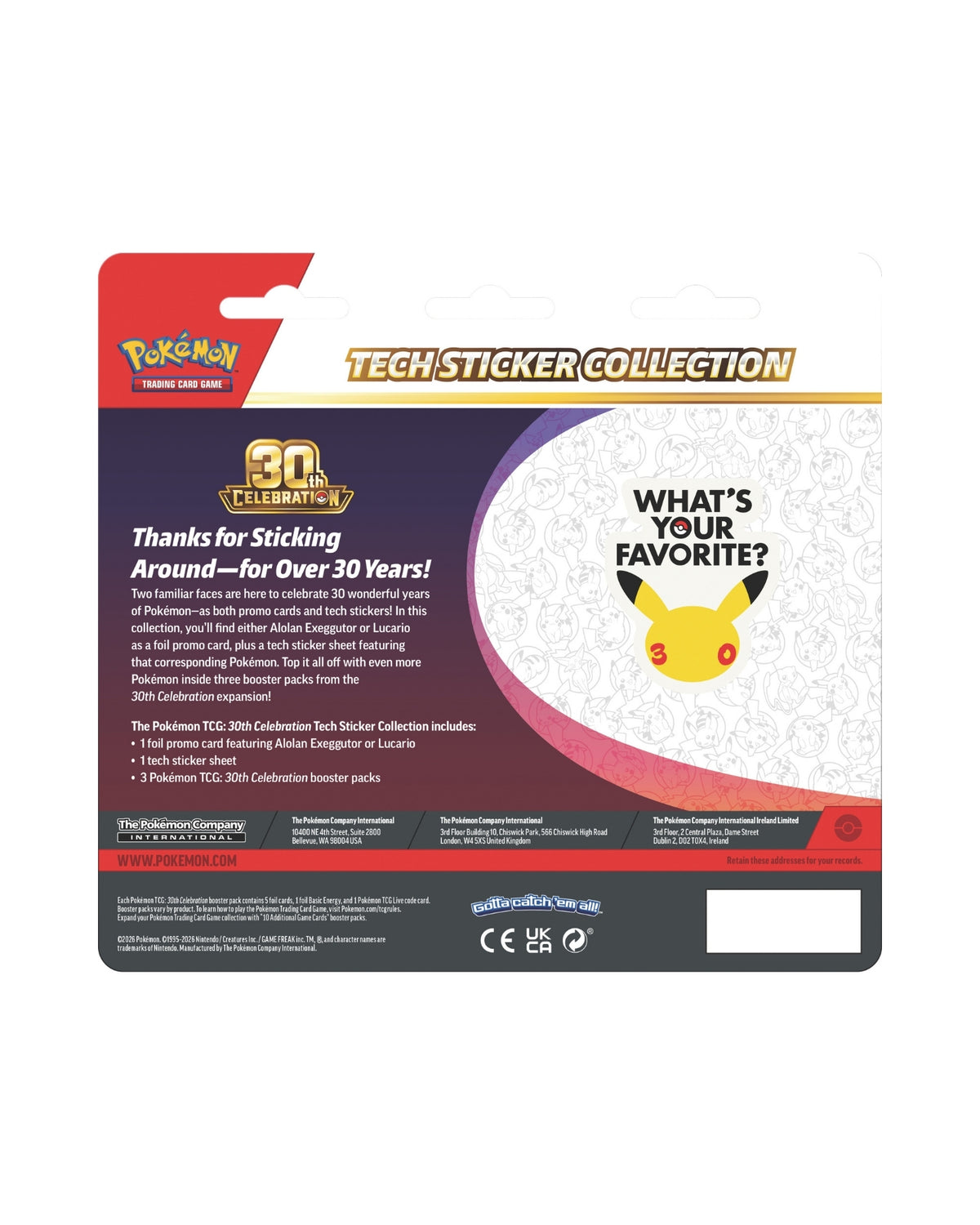 Pokemon Tech Sticker Coll 30th - MAX 1 stk af hver pr kunde - Ekstra forsinket - Leveringsdato ikke kendt  ✨