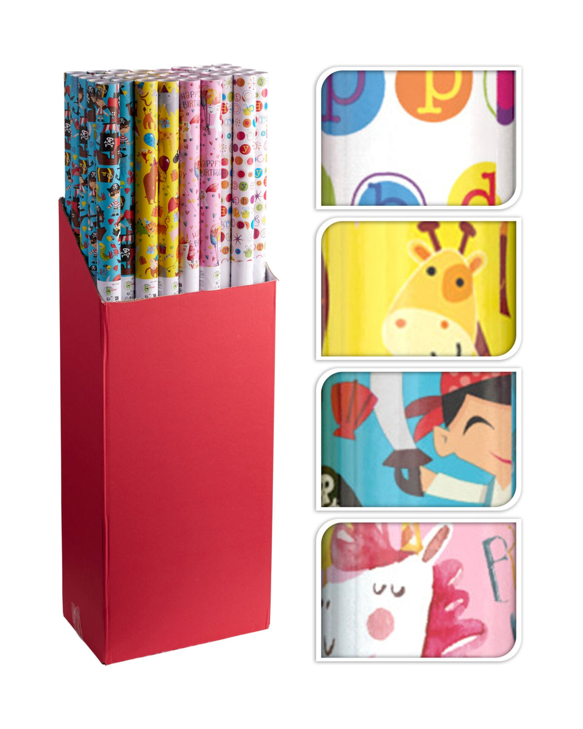 Gavepapir 100 x 500 cm – 4 design