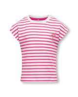Hvid - Cloud Dancer - Only - T-shirt - Striber - 15346220