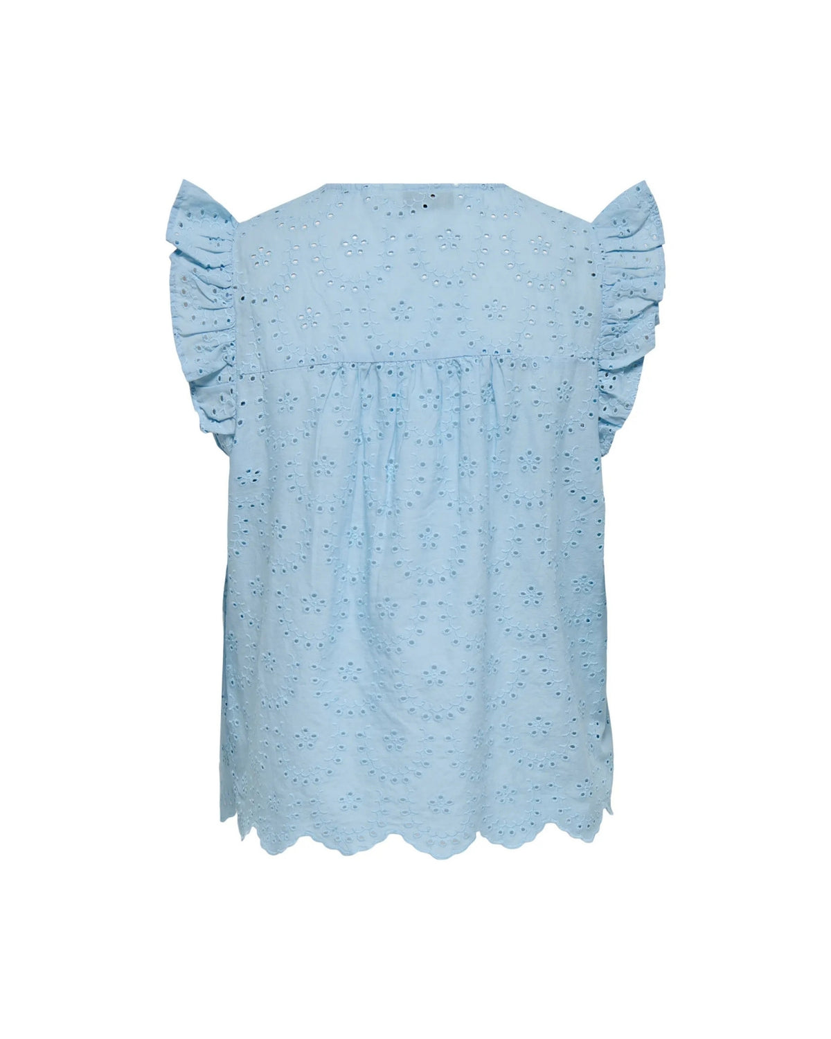 Blå - Soft Chambray/Emb - Only - Top - 15367085