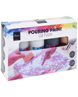 Acrylic paint set - 4 colors + 2 painting plates